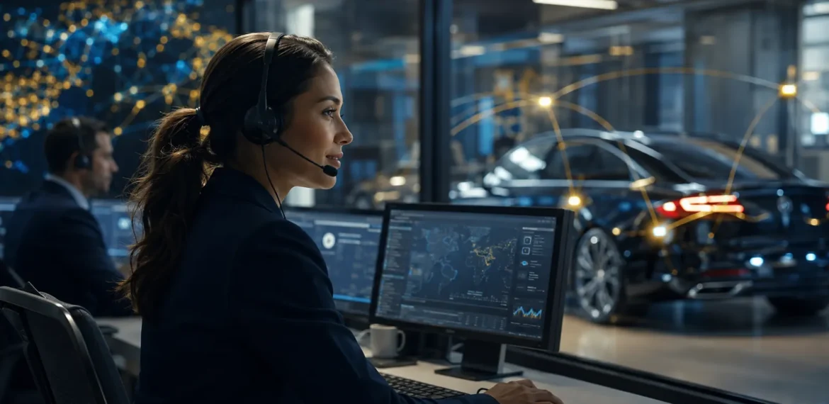 AI-enabled contact centre connected to intelligent automotive development
